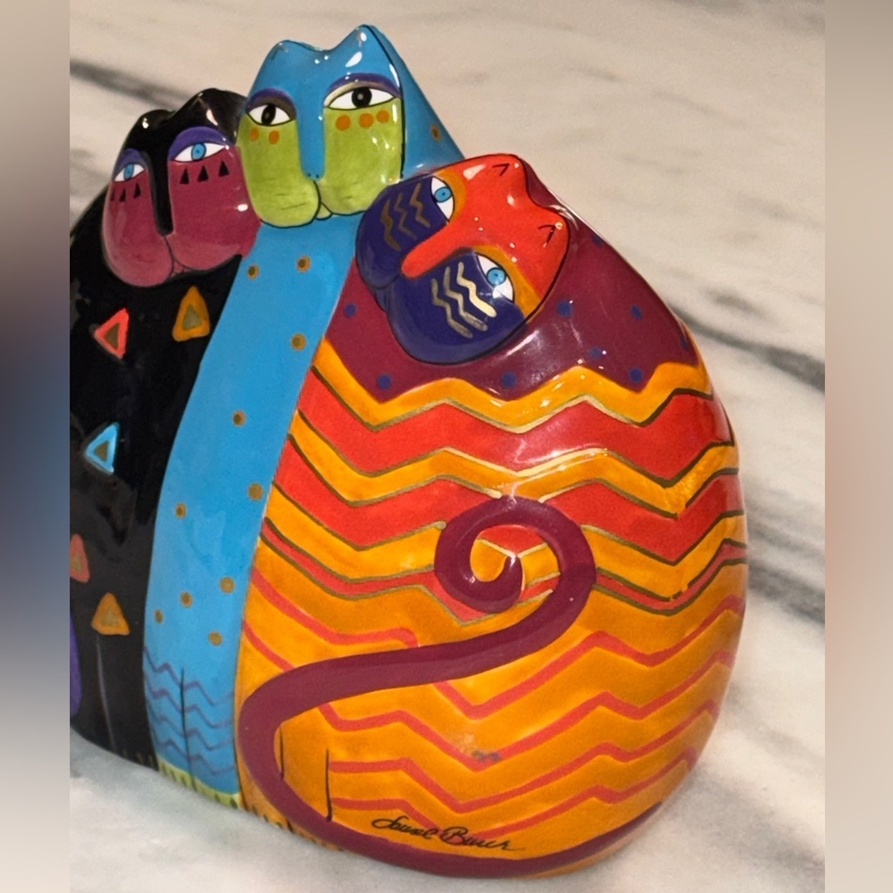 Laurel Burch "Bella Casa"  Ceramic Three Cat figurine by Ganz - Picture 6 of 6